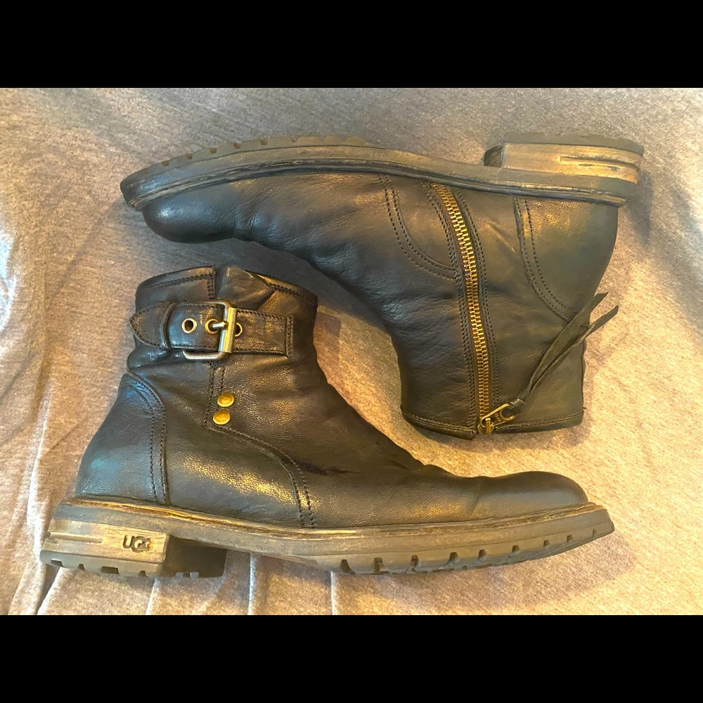 Vintage Ugg Mens Black Steel Toe Boots
